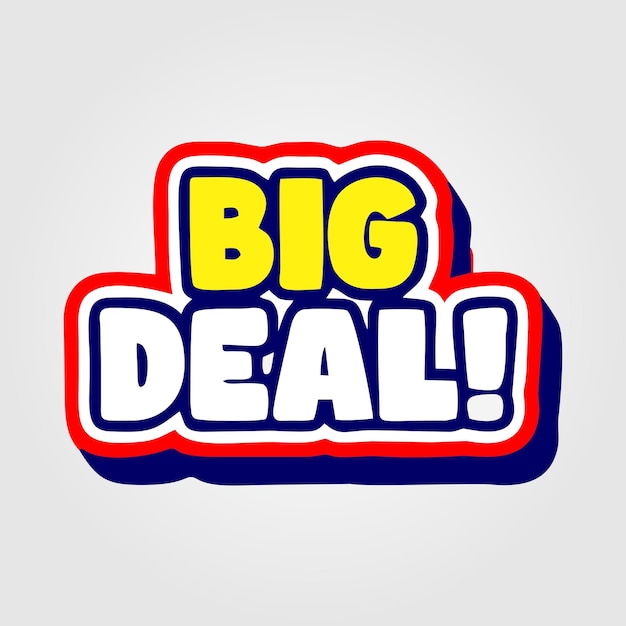 Vector big deal promotion text 3d