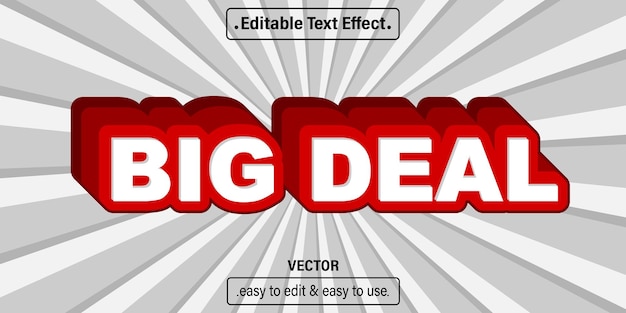 Vector big deal text effect, editable text style