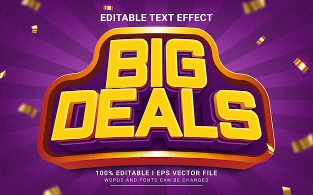 Vector big deals text effect