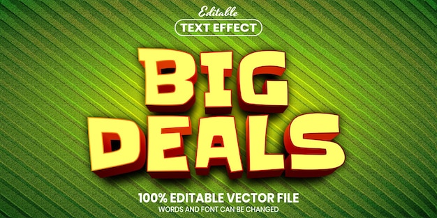 Big deals text, font style editable text effect