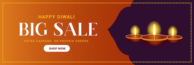 Vettore grande diwali vendita banner design immagine stock