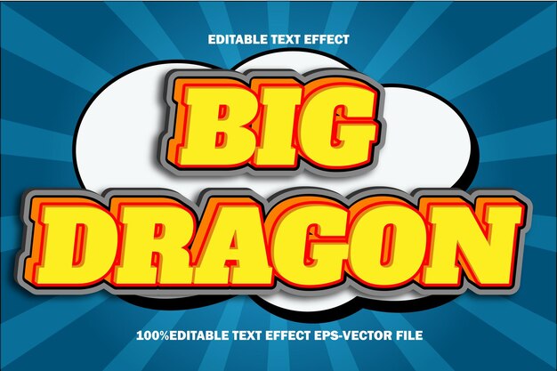 Big Dragon Editable Text Effect 3D Emboss Gradient Style