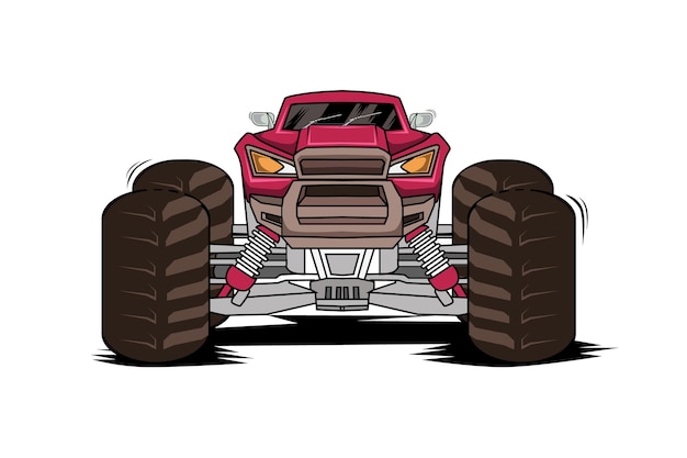 Grande disegno a mano di monster truck drift