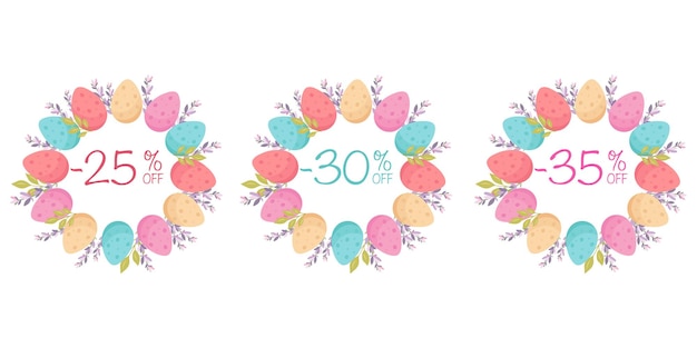 Big Easter sale offer banner template Easter paper tag for selling