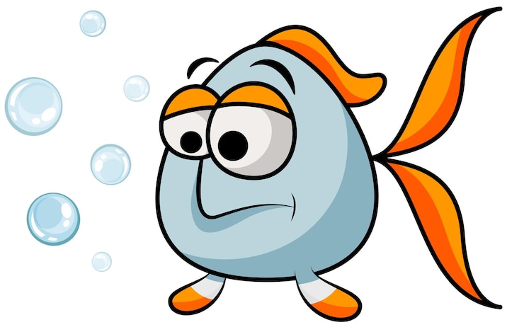 वेक्टर a big eyed fish in cartoon style