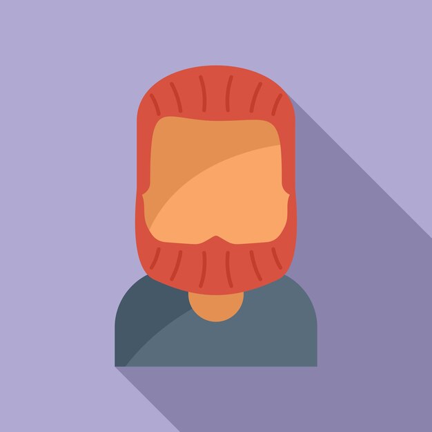 Big face beard icon flat vector Individual short