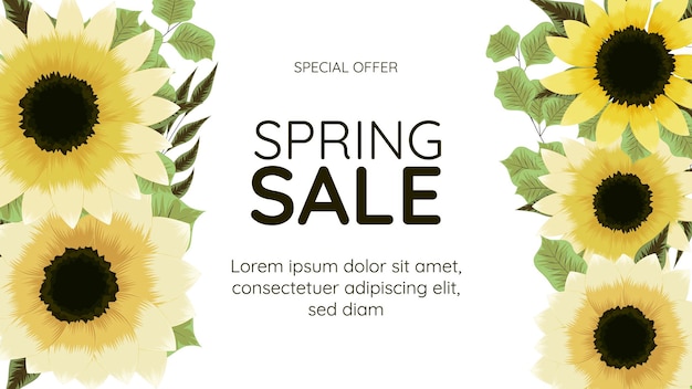 Big final Spring Sale banner floral frame background template with place for your text for web