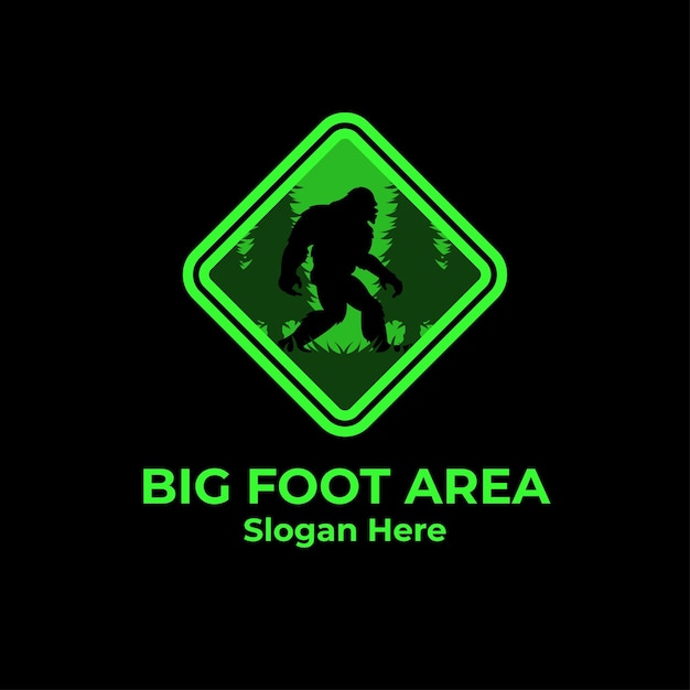 Big Foot Area Logo Teken Vector Sjabloon