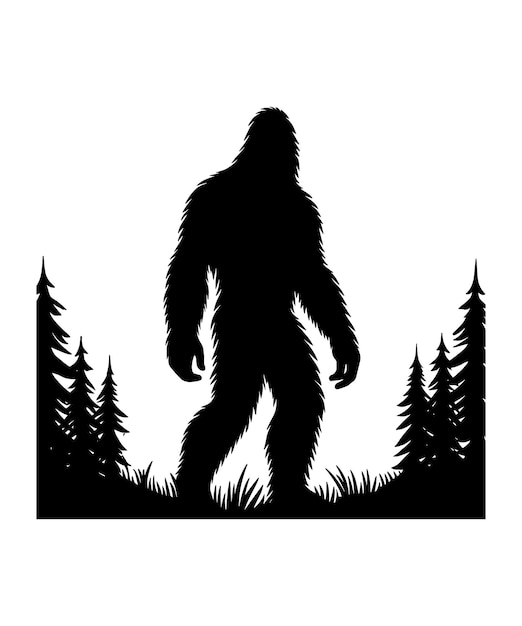 BIG FOOT SILHOUETTE VECTOR ILLUSTRATION DESIGN 06