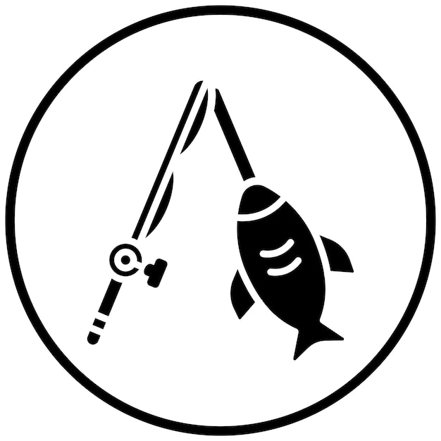 Vector big game fishing icon stijl