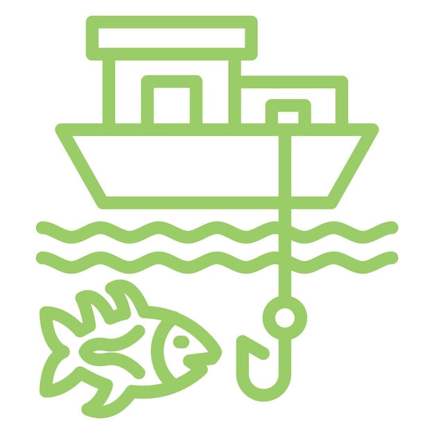 Vector big game fishing icon style