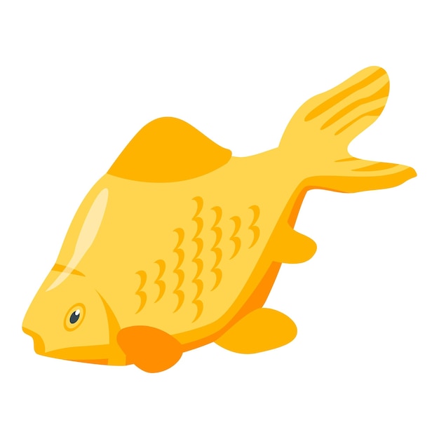 Vector big goldfish icon isometric of big goldfish vector icon for web design isolated on white background