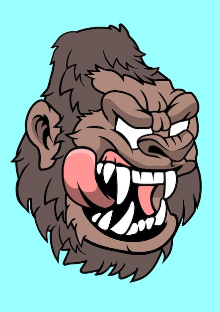 Big Gorilla Head Cartoon Character