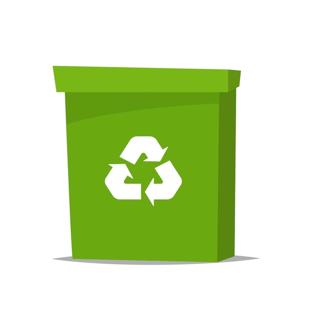 Premium Vector | Big green recycle garbage can with recycling symbol on it trash bin in cartoon style Premium Vector | Big green recycle garbage can with recycling symbol on it trash bin in cartoon style