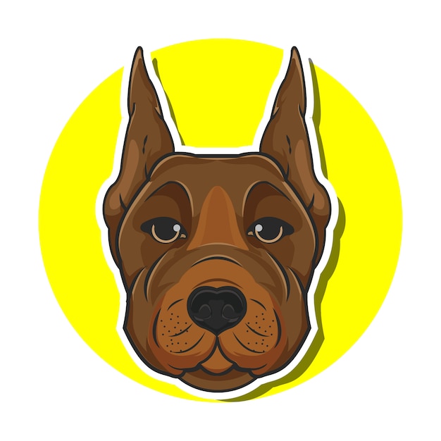 Vector big head dog cartoon