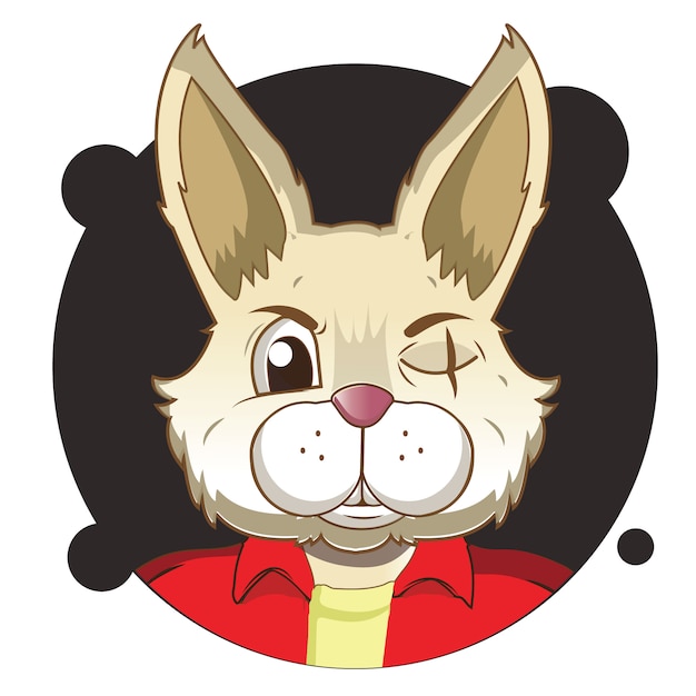 Vector big head rabbit avatar