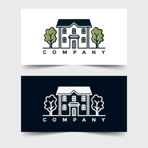 Big house green logo illustration design for your company or business