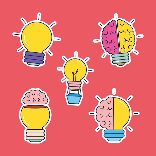 Big idea bulbs icon set