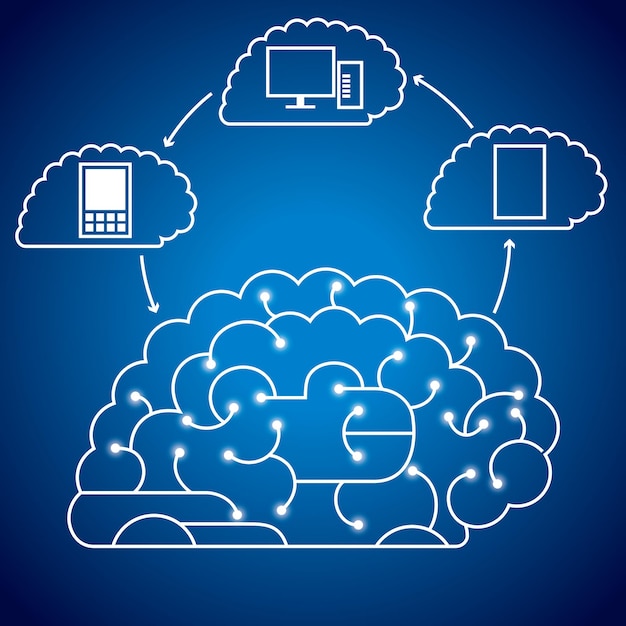 Vector big idea design concept, cloud computing concept.