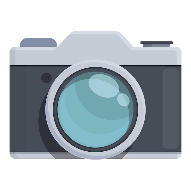 Vector big lens camera icon cartoon vector old device fashion style