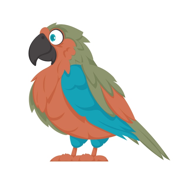 A big and lovely parrot that has vibrant and cheerful colors Vector Illustration