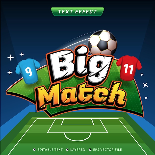 Vector big match text effect