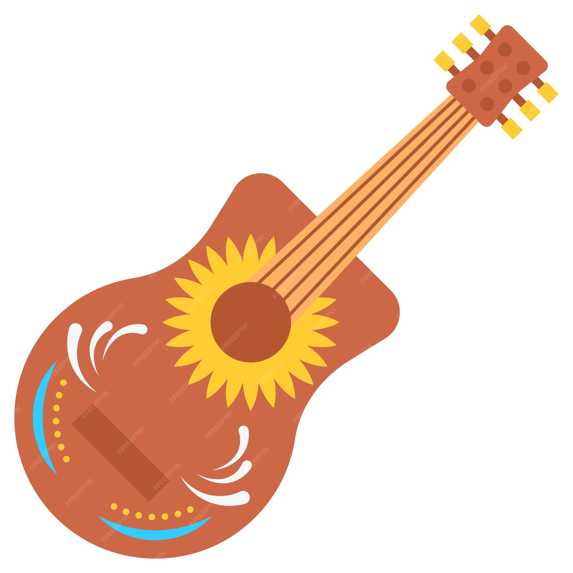 Premium Vector | Big mexican guitar vector color icon design guitarron