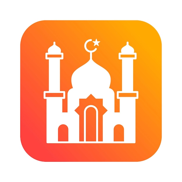 Big mosque islamic gradient icon button vector illustration