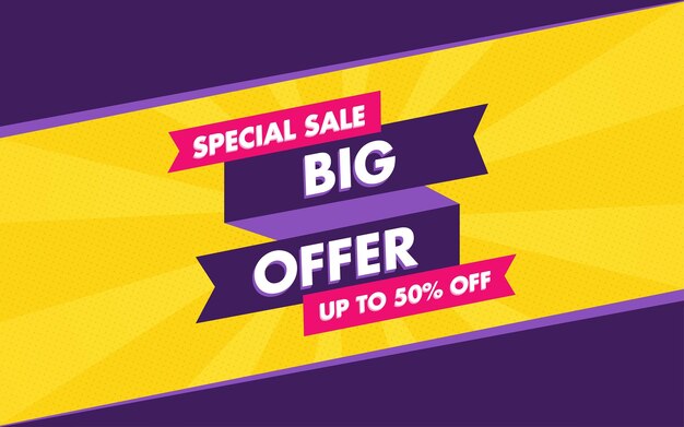 Big offer Special Sale banner with editable text effect