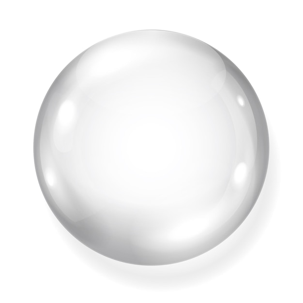 Vector big opaque gray sphere with shadow on white background