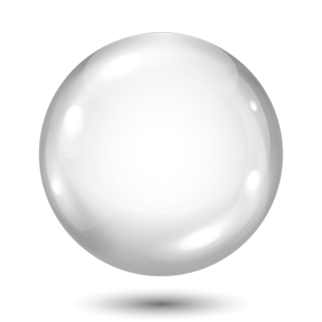 big opaque gray sphere with shadow on white background