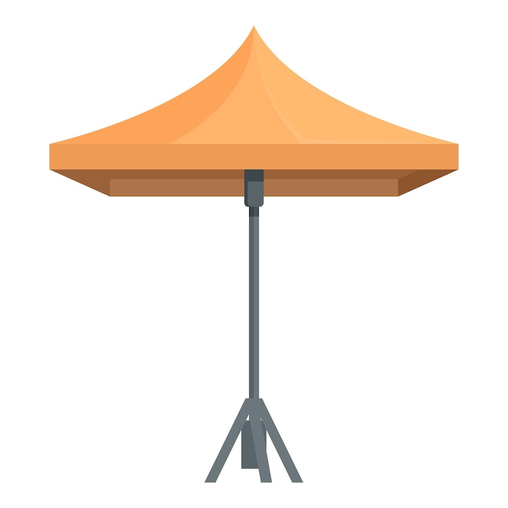 Vector big orange event tent standing on tripod