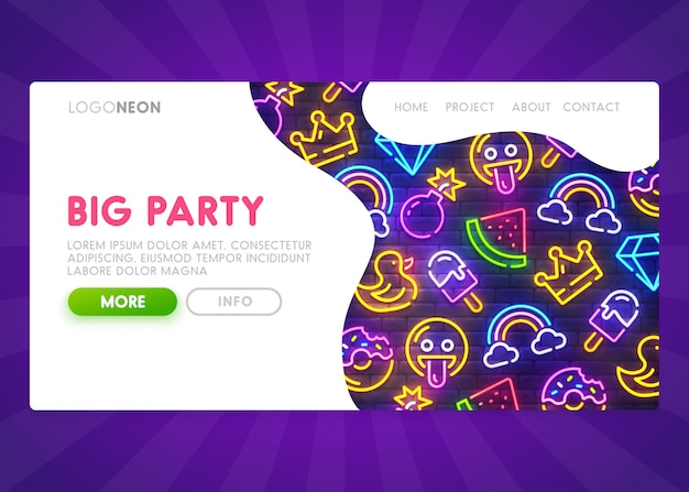 Vector big party landing page