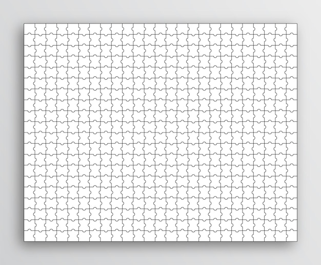 큰 퍼즐 절단 그리드 500개의 세부 정보가 있는 큰 퍼즐 개요 템플릿 사고 게임의 계획