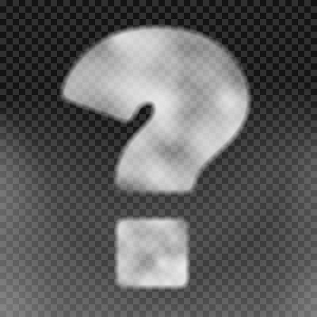 Premium Vector | Big question mark made of white steam on a png ...