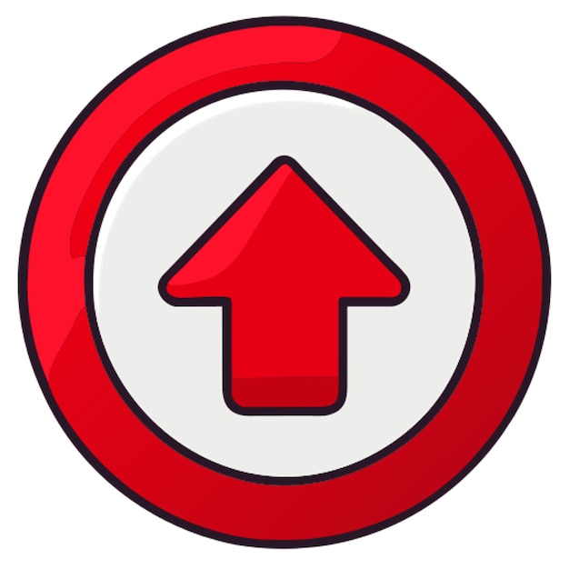 big red arrow pointing up icon