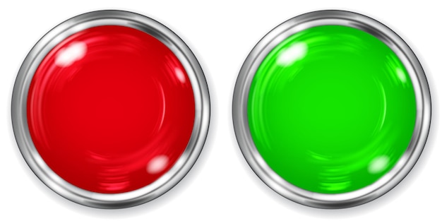 Big red and green opaque buttons