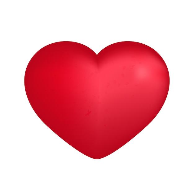 Grande cuore rosso su bianco. illustrazione vettoriale