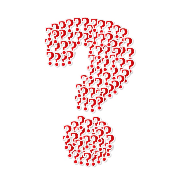 Big red question mark made of small question marks vector eps10 illustration