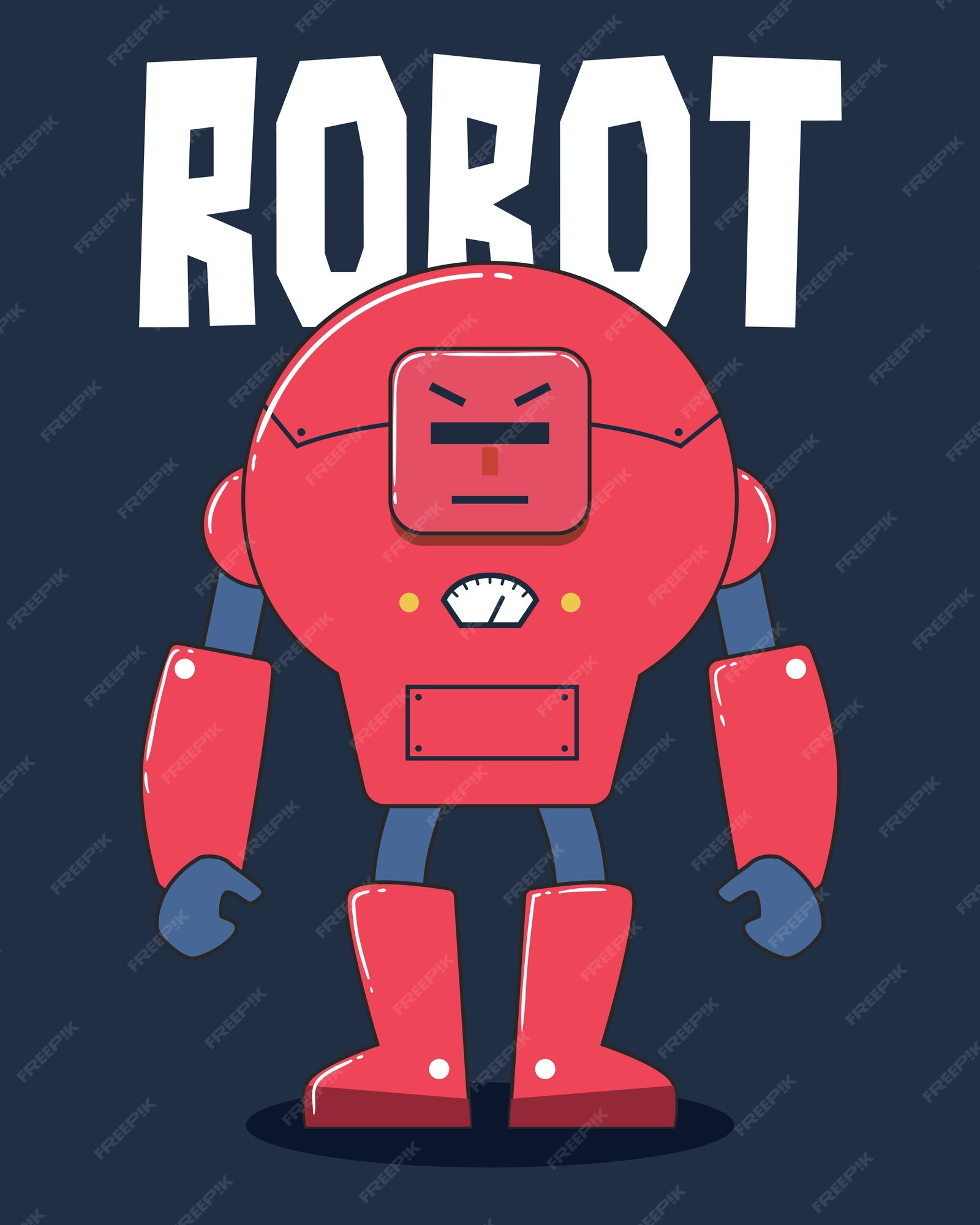 Premium Vector  Big red robot illustration