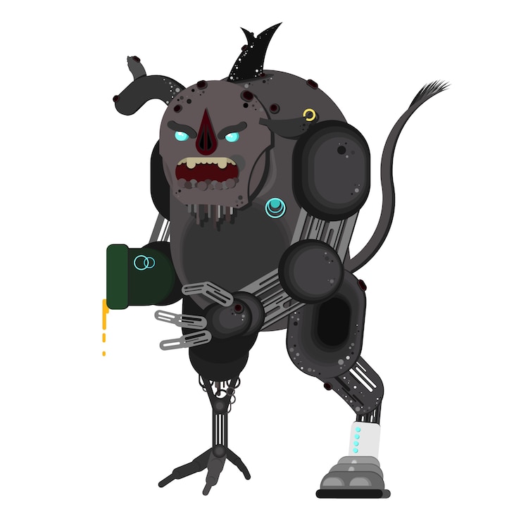 Vector big robot monster