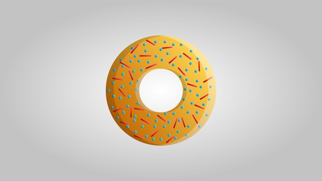 big round tasty sweet donut on a white background vector illustration