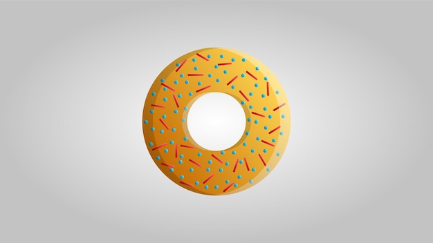 Big round tasty sweet donut on a white background Vector illustration