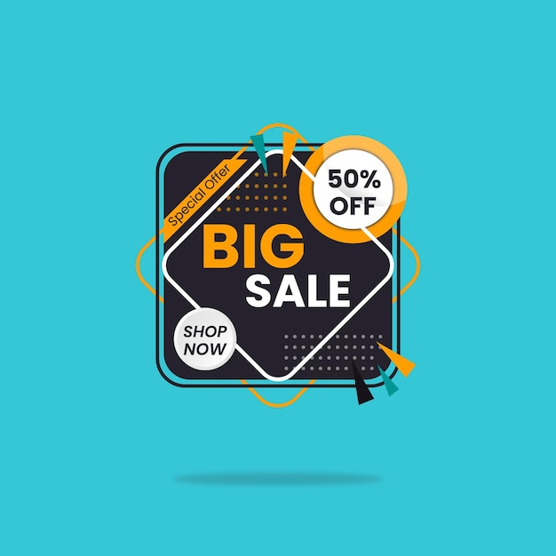 Big sale 50 percent off discount offer banner design