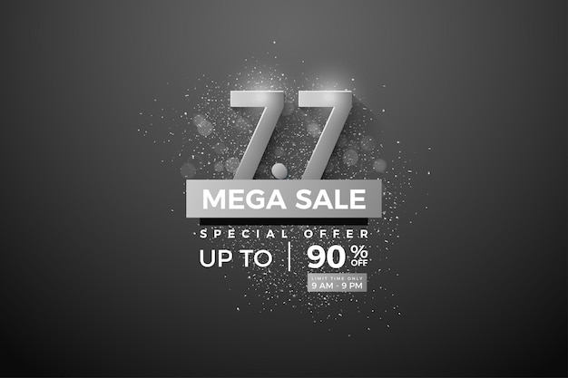 Vector big sale on 7 7 with black and white concept