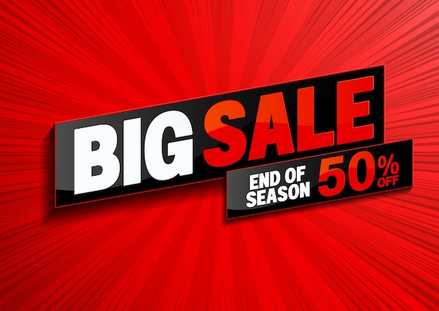 Вектор Продвижение шаблона фона big sale в конце сезона