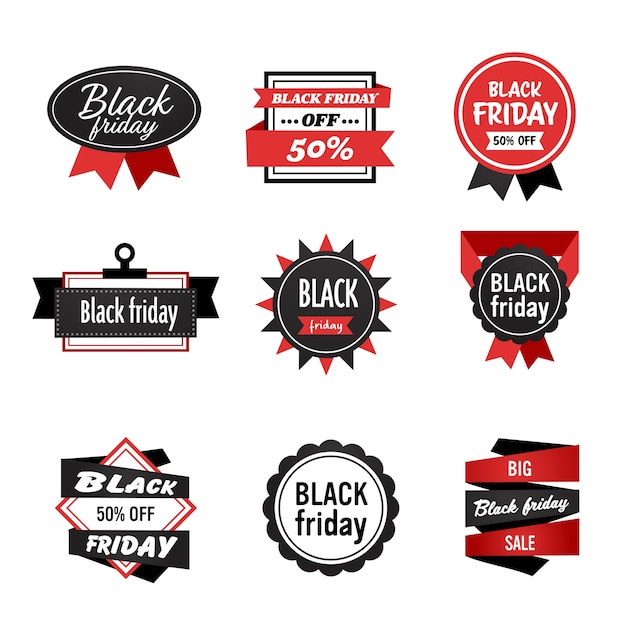 Vector big sale badge set black friday special offer sale promo marketing holiday shopping