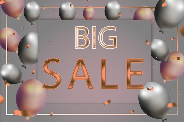 Big sale balloons card banner