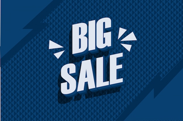 Vector big sale banner in classic blue color