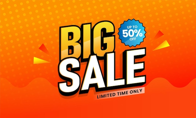 Vector big sale banner design sale colorful illustration